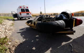 motorcycle accident on a street