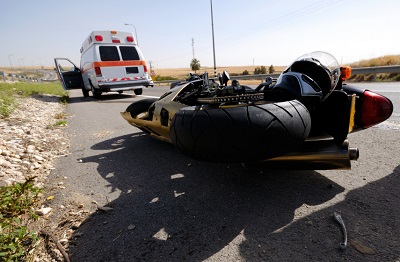 motorcycle accident on a street